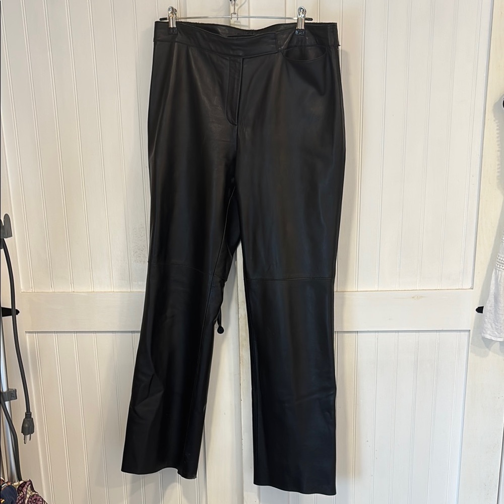 Alfani: vintage black, 100% Leather, fully lined, bootcut Pants size 12.